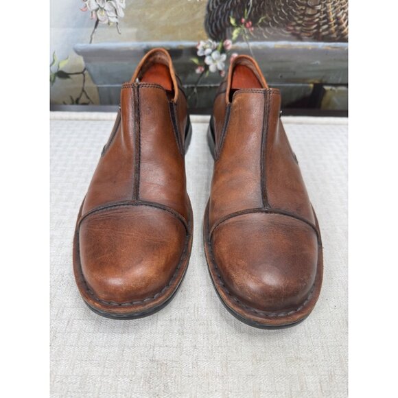 Clarks Mens Size 13M Brown Leather Slip-On Cap Toe Dress Shoes - Picture 2 of 7